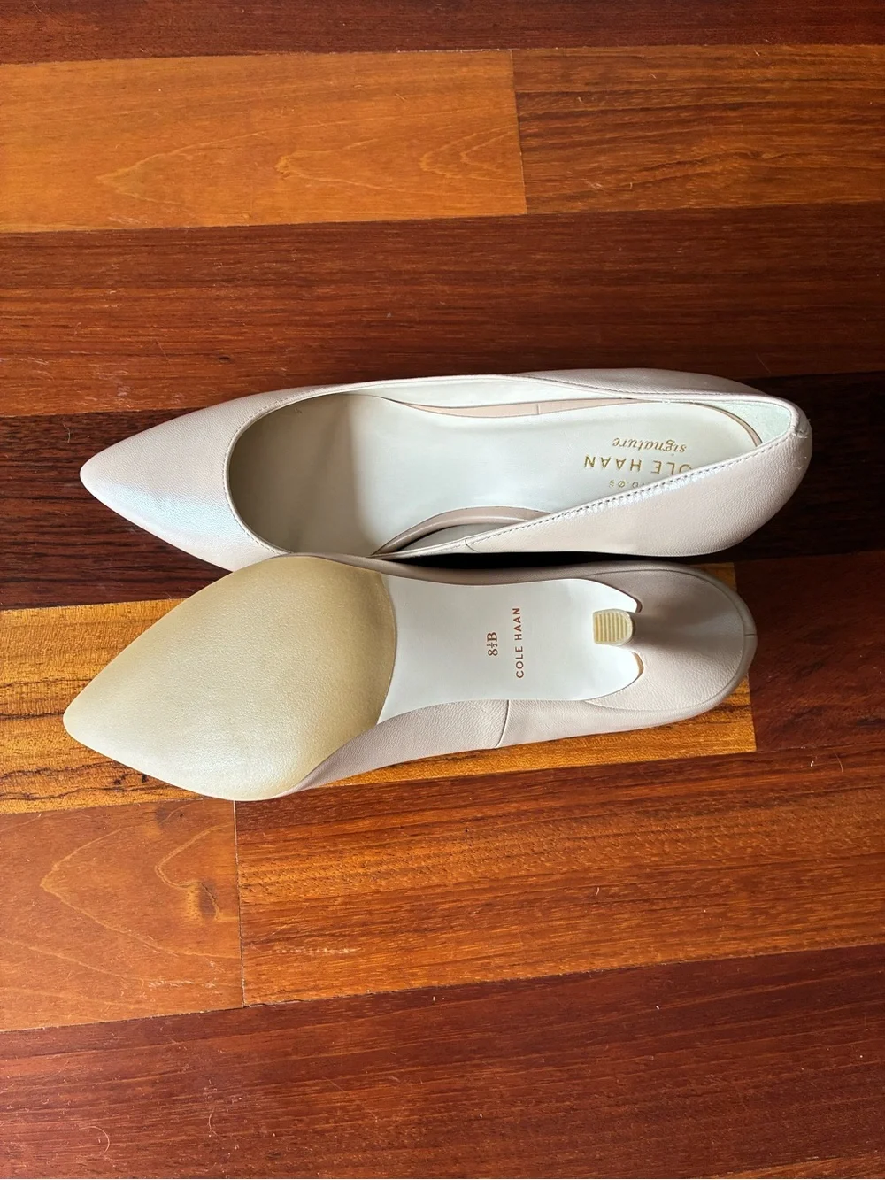 Never Been Worn! Cole Haan Nude Pointed-Toe Leather Pumps 3” Heel